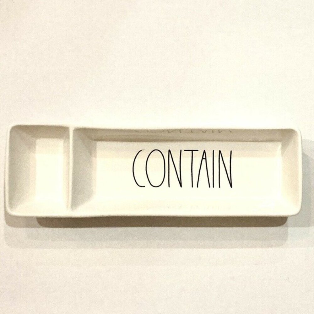 Rae Dunn "CONTAIN" Divided Tray - Brand New